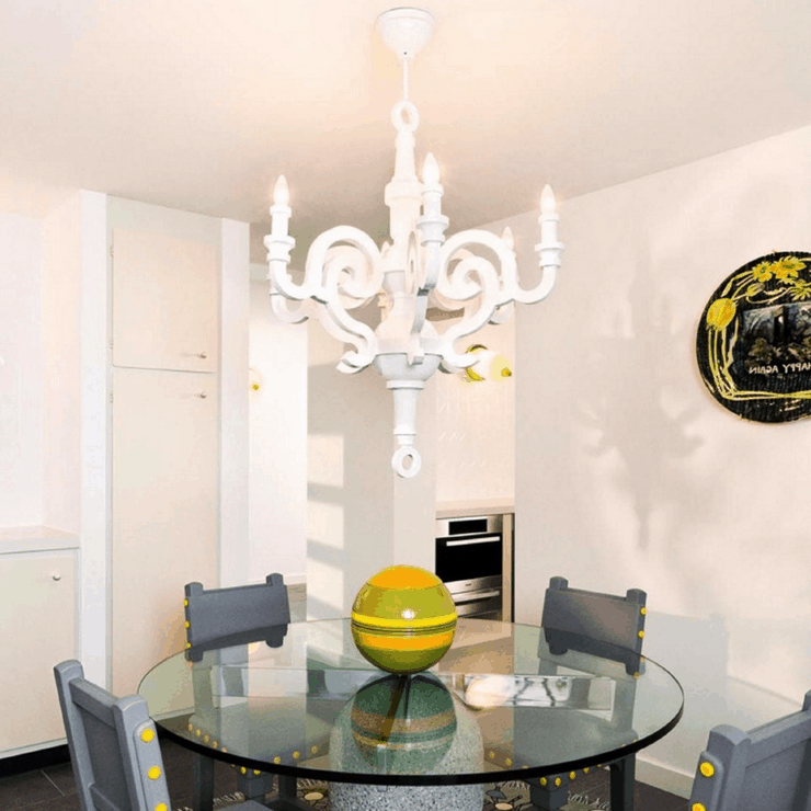 Люстра Paper Chandelier  Диаметр 90 см / Высота 110 см Белый в стиле Moooi