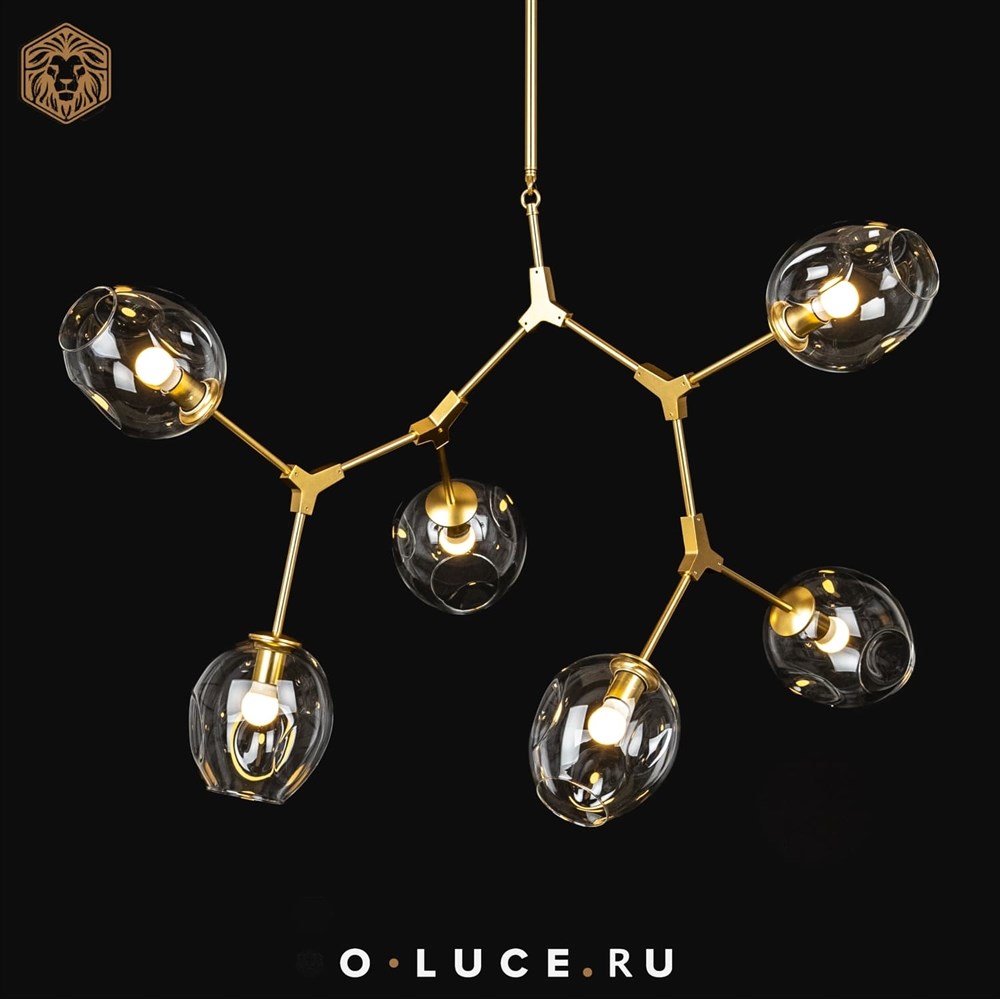 Люстра Branching Bubbles 6 Gold в стиле Lindsey Adelman