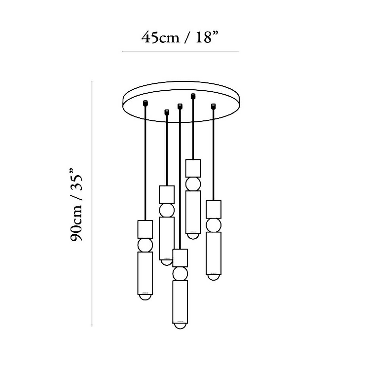Светильник Fulcrum Light 5 Chrome в стиле Lee Broom