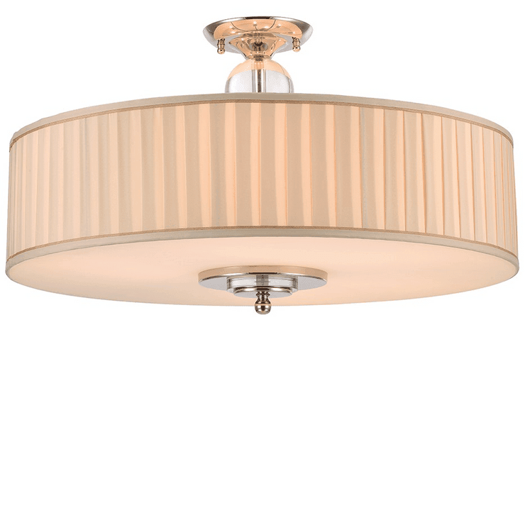 Cветильник Detroit, Nickel Clear glass Shade beige D70*H43,5 см