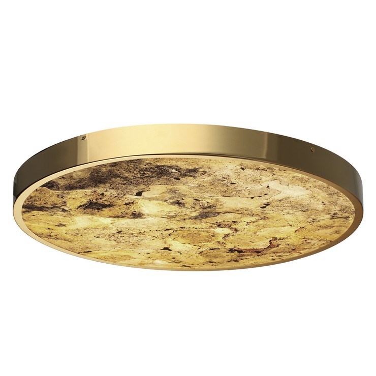 Настенно-потолочный светильник Stone Flake D60 каменный шпон золото