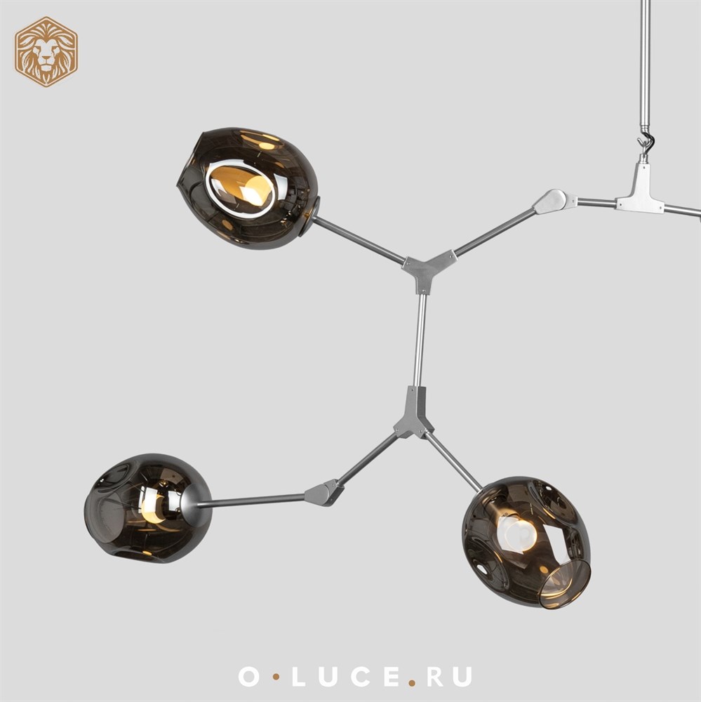 Люстра Branching Bubbles 7 Long Nickel в стиле Lindsey Adelman