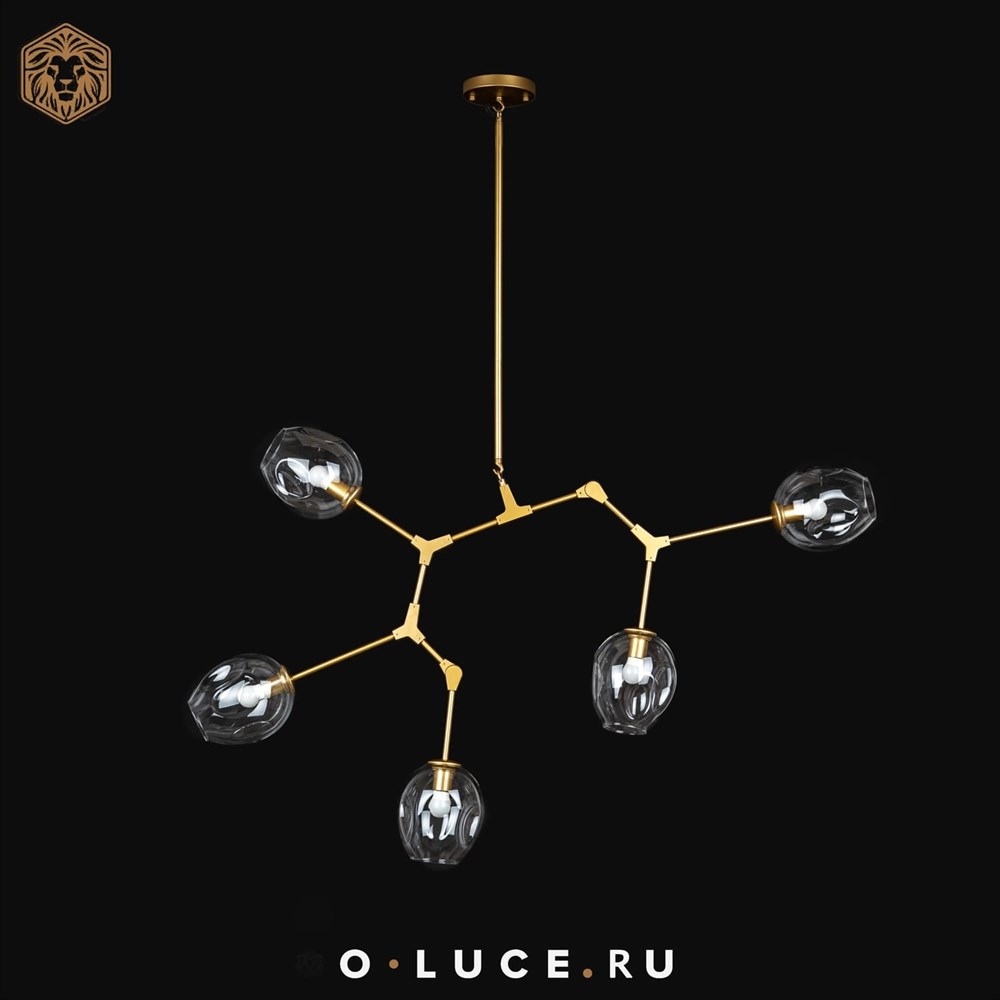 Люстра Branching Bubbles 5 Gold в стиле Lindsey Adelman