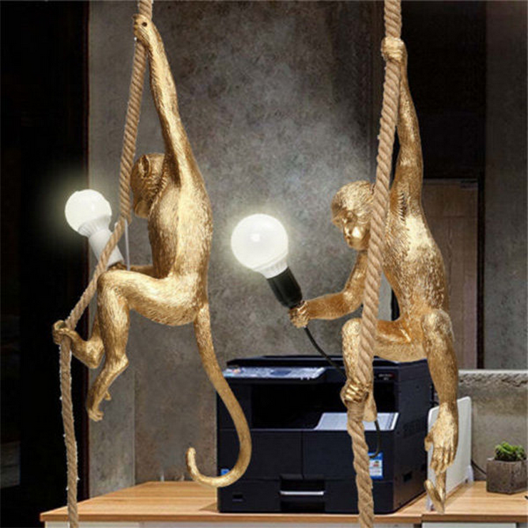 Светильник Monkey Обезьяна с Лампой Gold левая в стиле Seletti