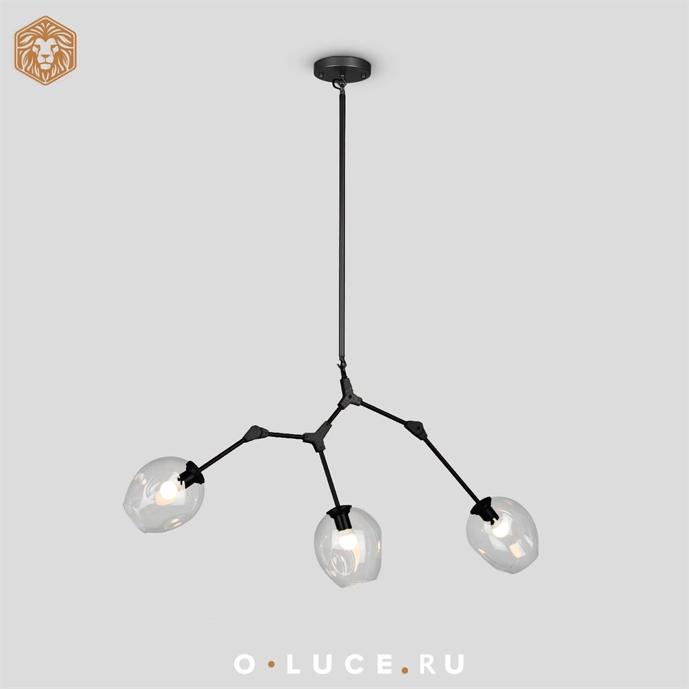 Люстра Branching Bubbles 3 Black в стиле Lindsey Adelman
