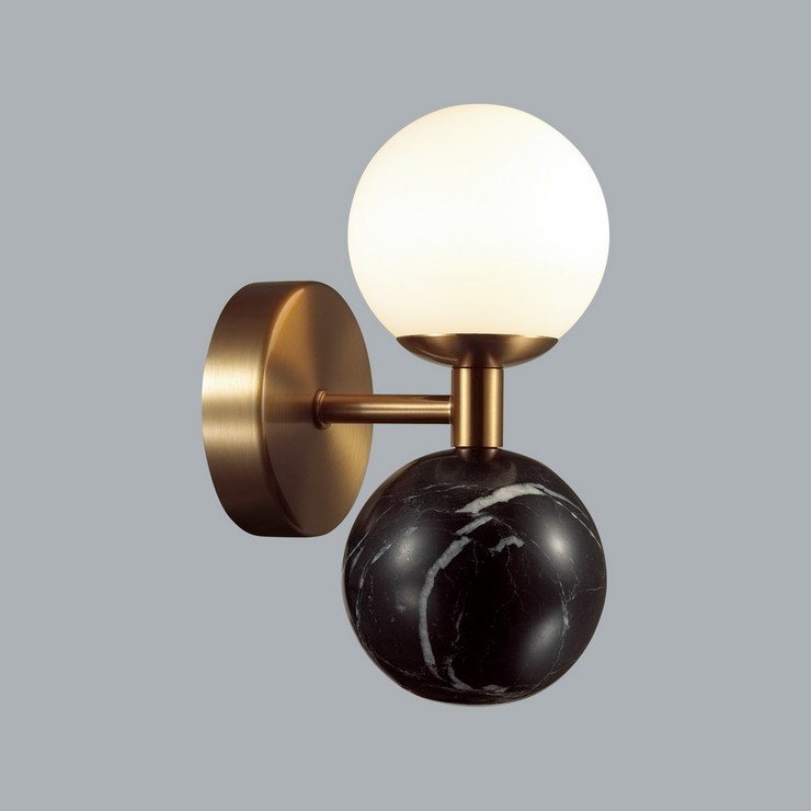 Бра Double Ball Черный мрамор