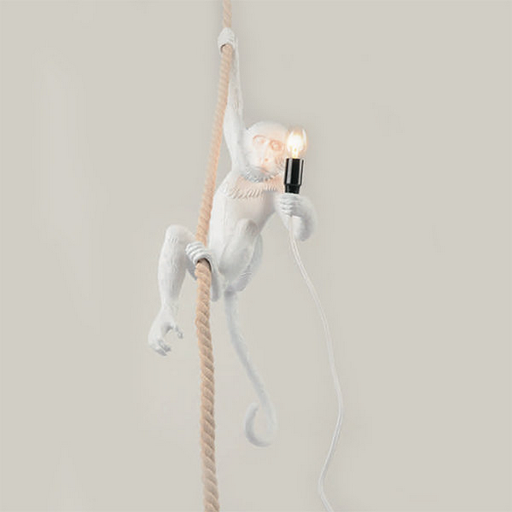 Светильник Monkey Обезьяна с Лампой White правая в стиле Seletti