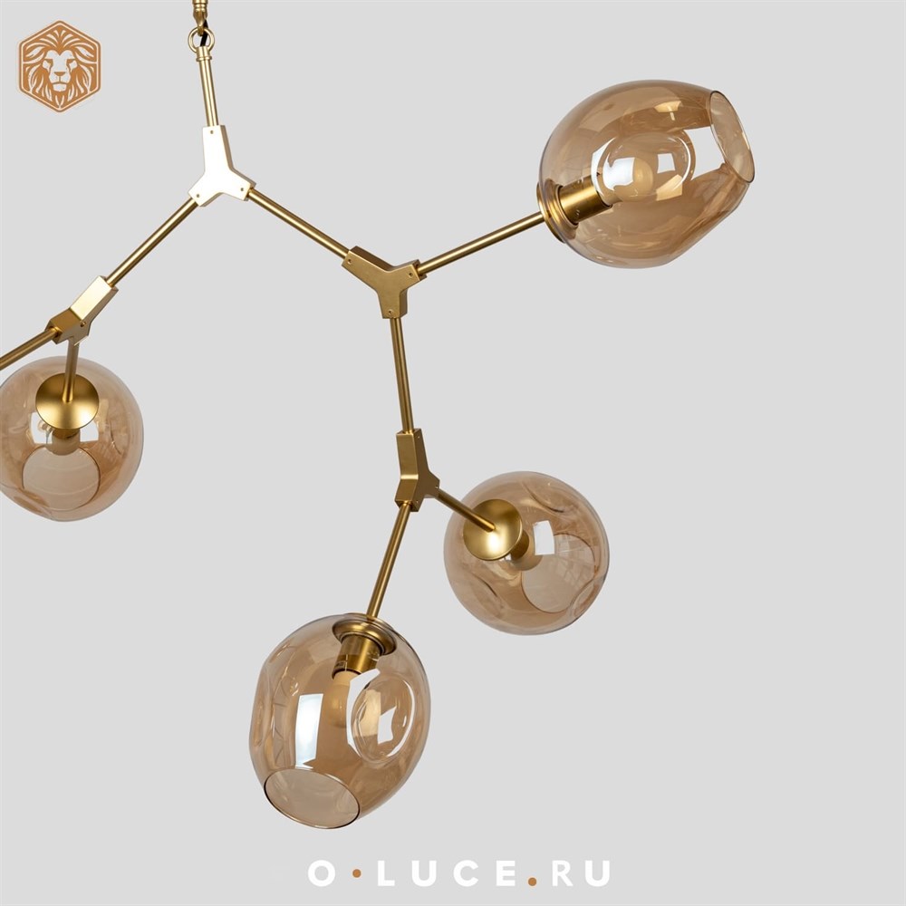 Люстра Branching Bubbles 6 Gold в стиле Lindsey Adelman