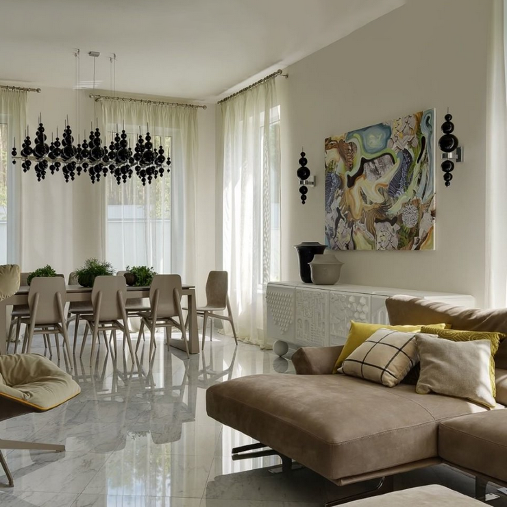 Люстра Tears From Moon 22 Black в стиле Ilfari