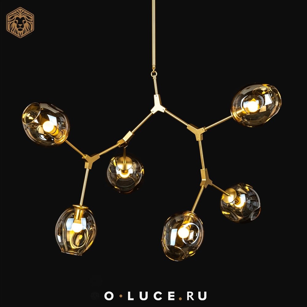 Люстра Branching Bubbles 6 Gold в стиле Lindsey Adelman