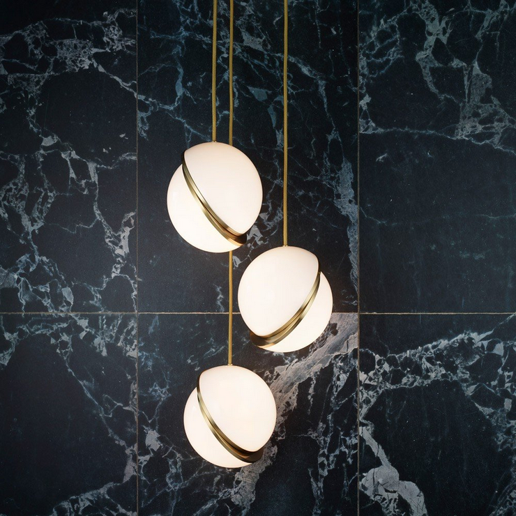 Светильник Crescent Chandelier 3 Gold в стиле Lee Broom