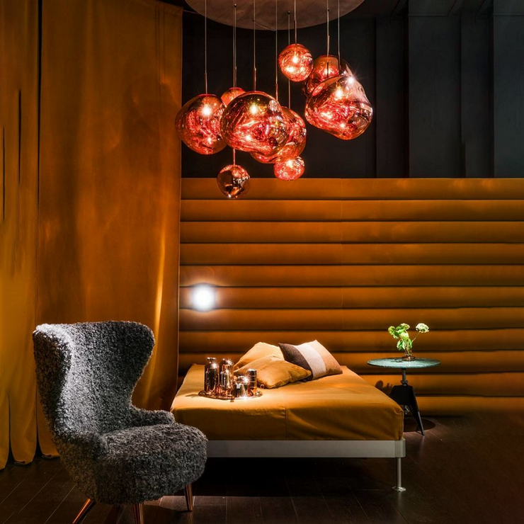 Светильник подвесной Melt Copper D38 в стиле Tom Dixon