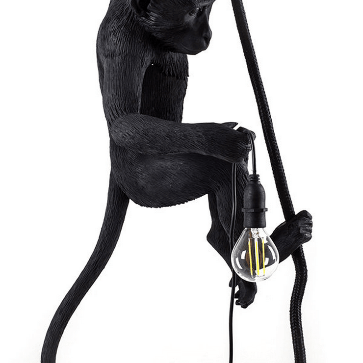Светильник Monkey Обезьяна с Лампой Black левая в стиле Seletti