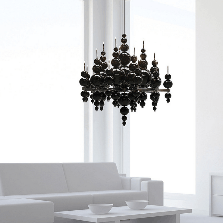 Люстра 12 Tears From Moon 12 плафонов черный в стиле Ilfari