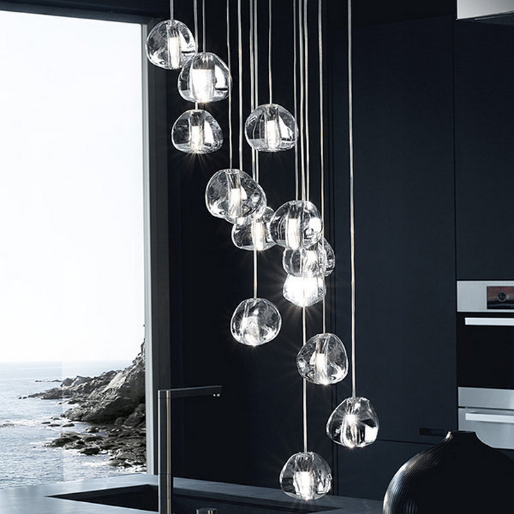 Светильник подвесной Mizu 14  Прямоугольник / 85 см х 28 см в стиле Terzani