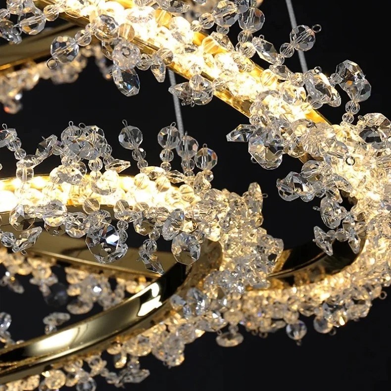 Люстра Halo Crystal Pendant Lamp золото D50