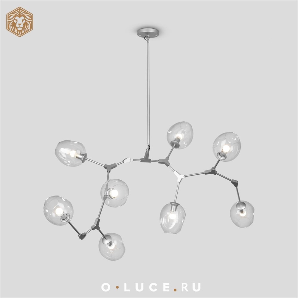 Люстра Branching Bubbles 8 Nickel в стиле Lindsey Adelman