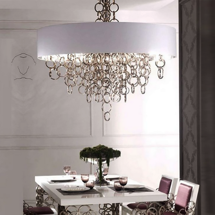 Люстра Sigma L2 7128/60  D60 см  Белый + Серебряный