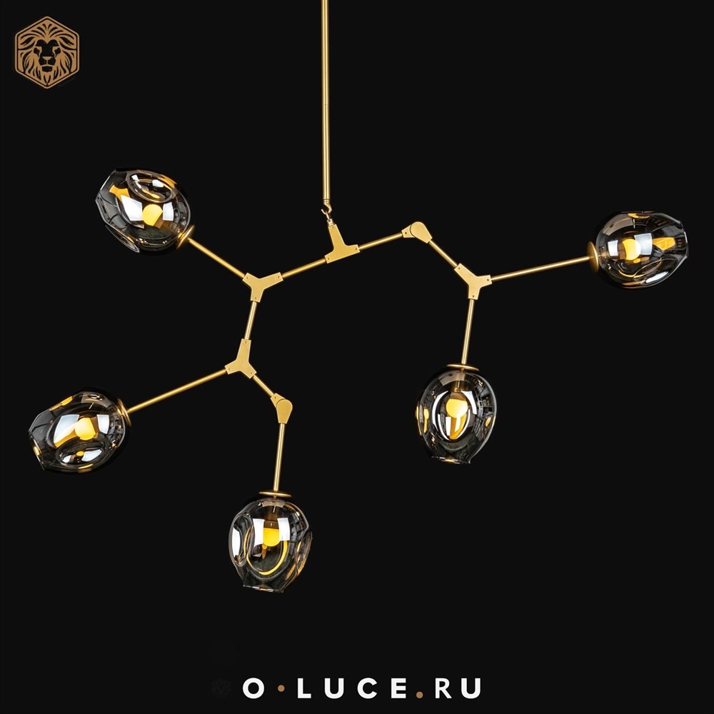 Люстра Branching Bubbles 5 Gold в стиле Lindsey Adelman