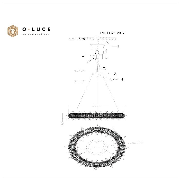 Люстра подвесная Sibyl Gold D60