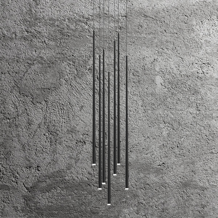 Люстра Slim 7 Black Round в стиле Vibia