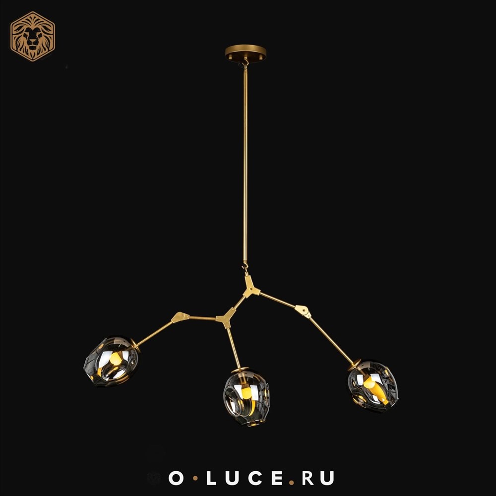 Люстра Branching Bubbles 3 Long Gold в стиле Lindsey Adelman