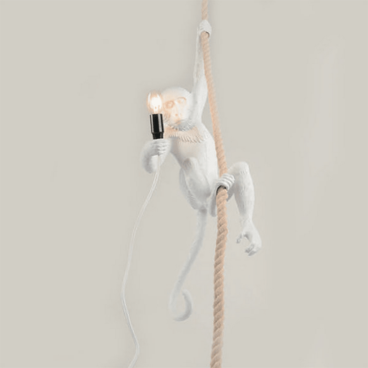 Светильник Monkey Обезьяна с Лампой White левая в стиле Seletti