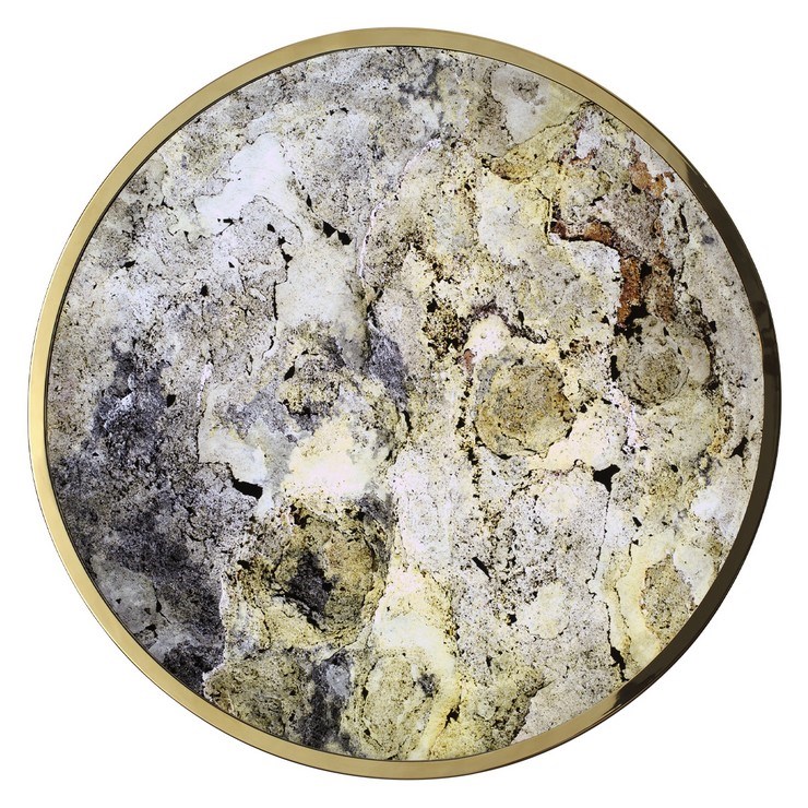 Настенно-потолочный светильник Stone Flake D60 каменный шпон золото