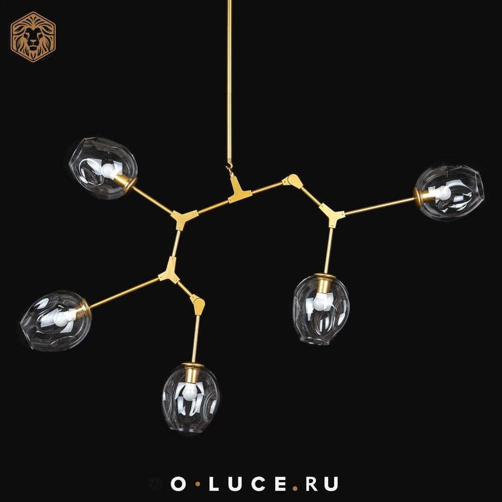 Люстра Branching Bubbles 5 Gold в стиле Lindsey Adelman