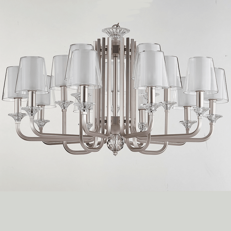 Люстра Lincoln, Silver perla Glass clear/matt white D102*H47 cm