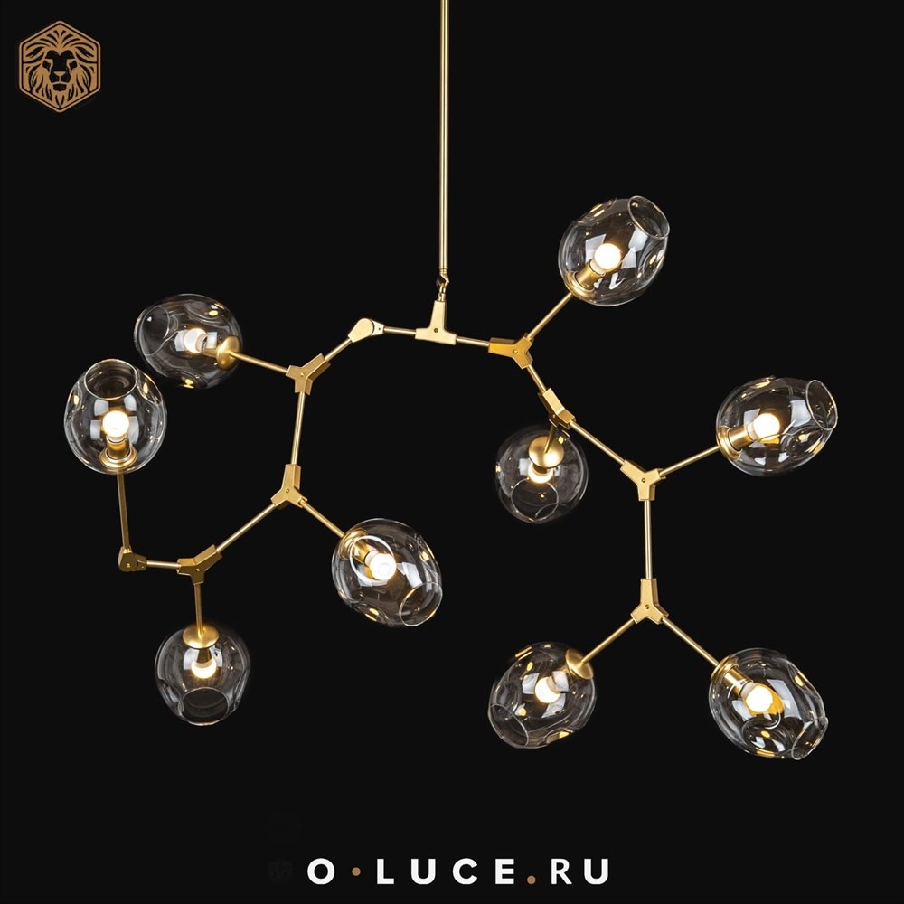 Люстра Branching Bubbles 9 Gold в стиле Lindsey Adelman