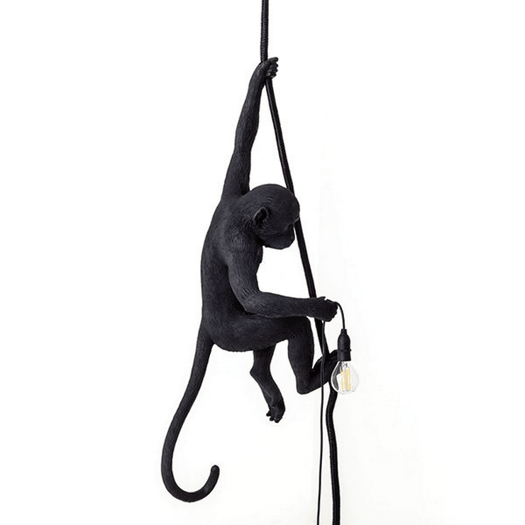 Светильник Monkey Обезьяна с Лампой Black левая в стиле Seletti