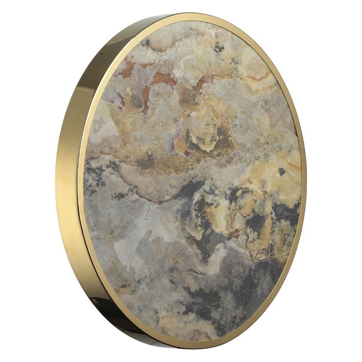 Настенно-потолочный светильник Stone Flake D60 каменный шпон золото