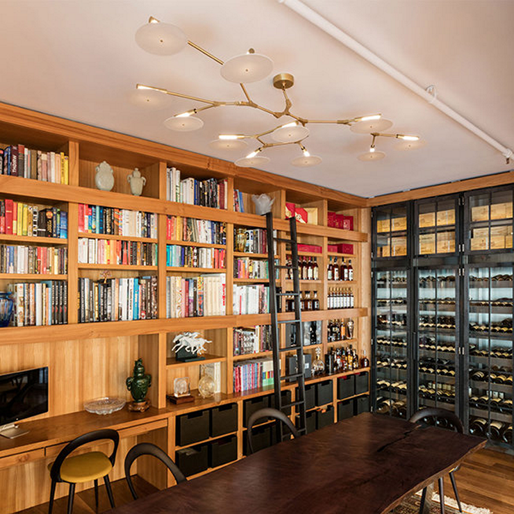 Люстра подвесная Branching Disc 11 Gold в стиле Lindsey Adelman