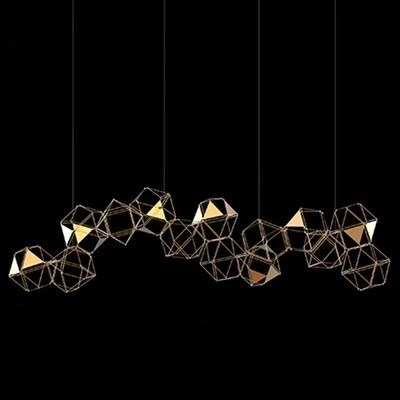 Люстра Bjork small в линию со вставками (сегмент 20*20 см)