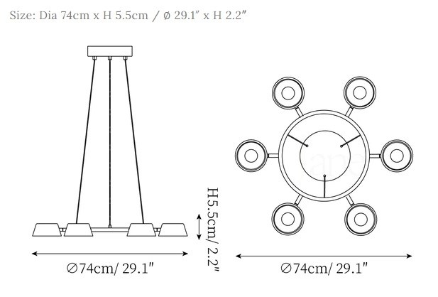 Люстра подвесная Calyx 6