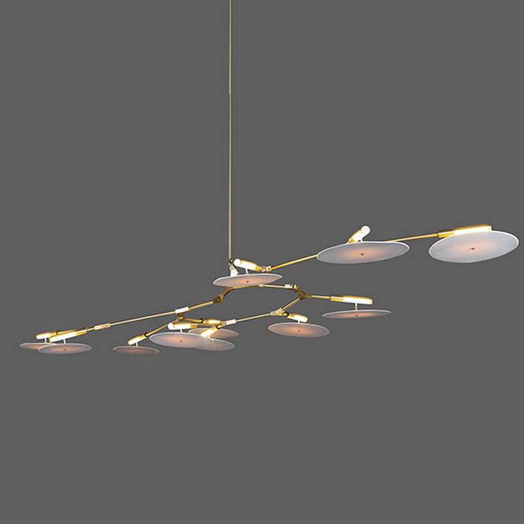 Люстра подвесная Branching Disc 11 Gold в стиле Lindsey Adelman