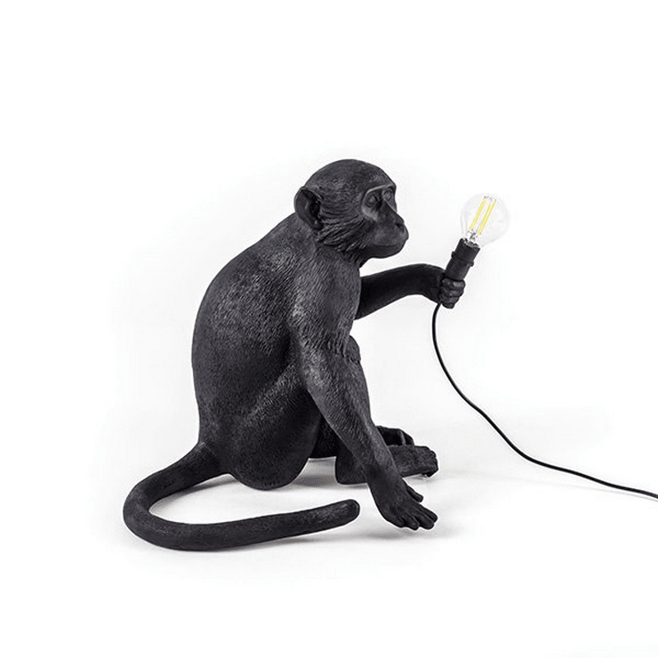 Настольная лампа Обезьяна Monkey Black Table Lamp в стиле Seletti