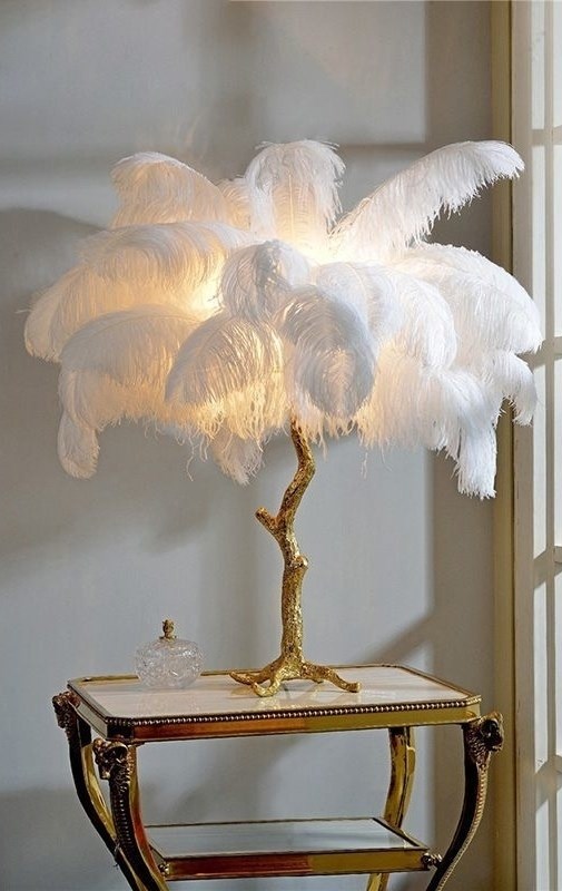 Настольная лампа Ostrich Feather gold