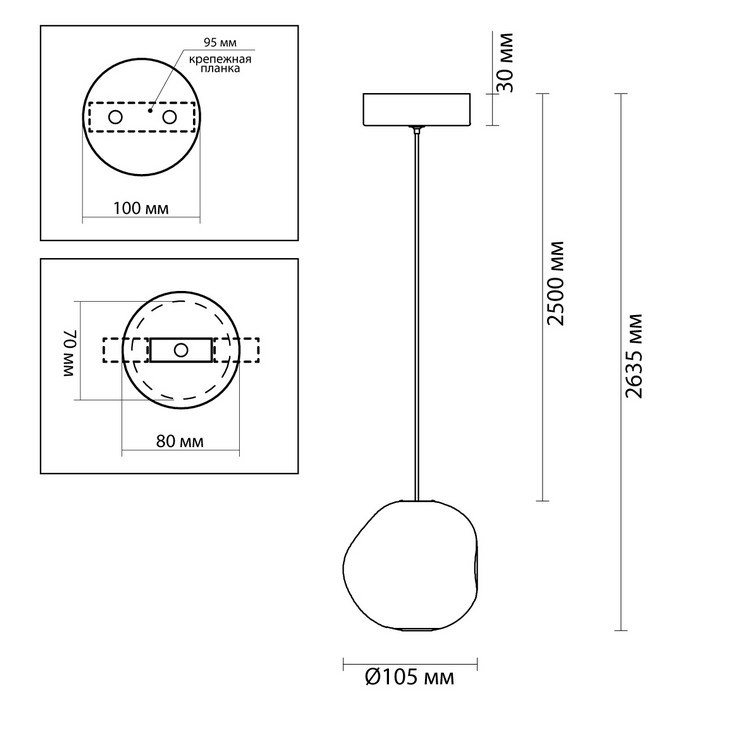 Светильник подвесной Iceberg Gold