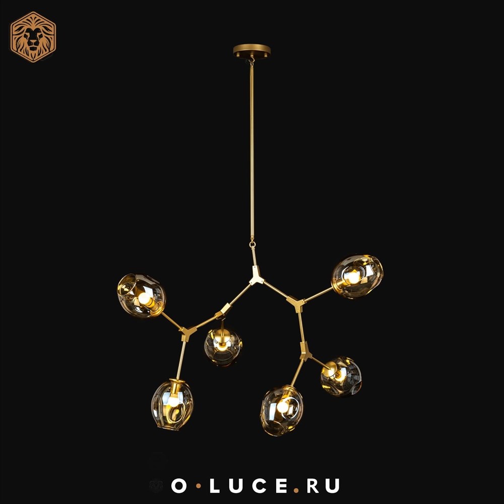 Люстра Branching Bubbles 6 Gold в стиле Lindsey Adelman
