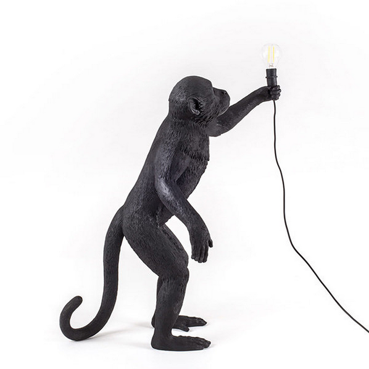 Торшер Обезьяна с Лампой Monkey Black Floor Lamp в стиле Seletti