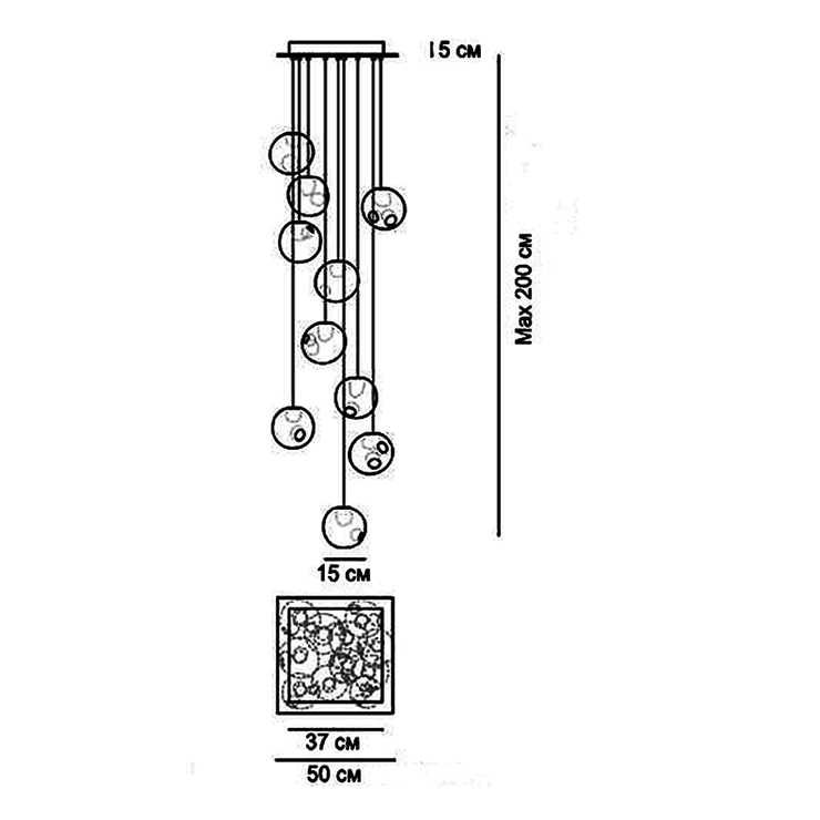 Люстра 28.11 Square Pendant Chandelier в стиле Bocci
