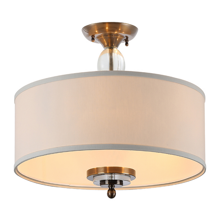 Cветильник Memphis, Black brass Shade beige D70*H43,5 cm