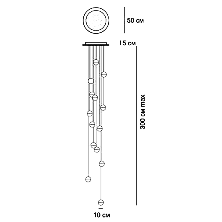 Люстра 14.14 Fourteen Round Pendant Chandelier в стиле Bocci