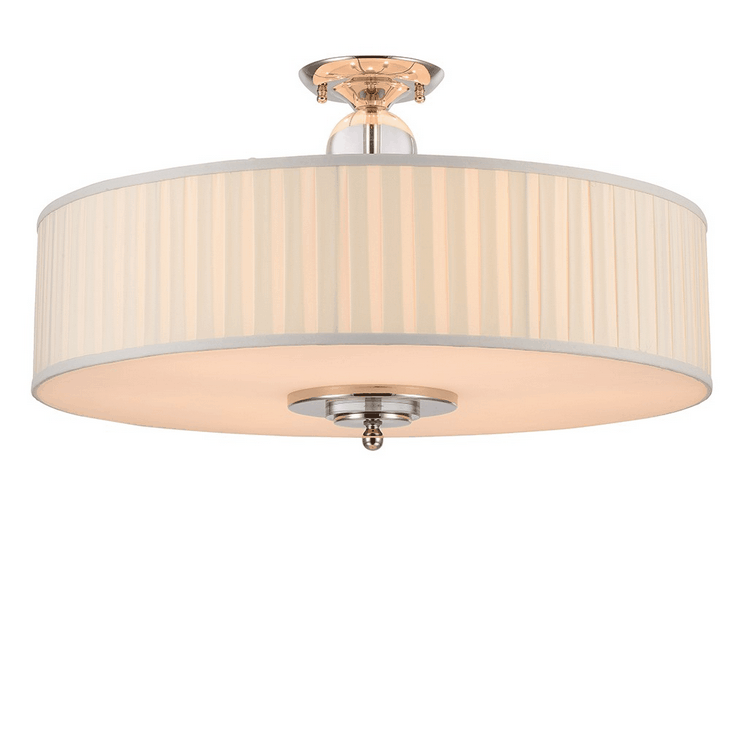 Cветильник Milwaukee, Nickel  Shade white plisse D70*H43,5 cm