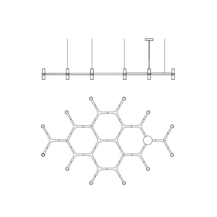 Люстра Crown Plana Mega L180 Gold в стиле Nemo