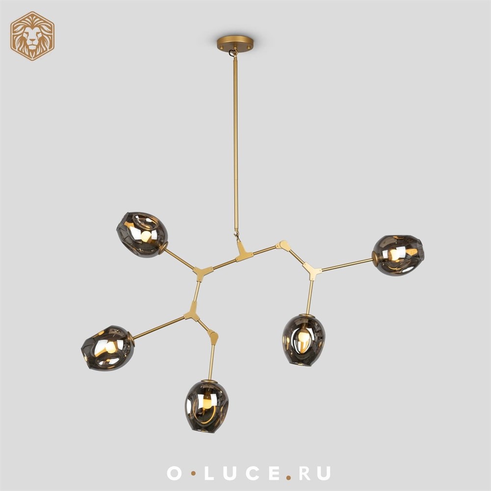 Люстра Branching Bubbles 5 Gold в стиле Lindsey Adelman