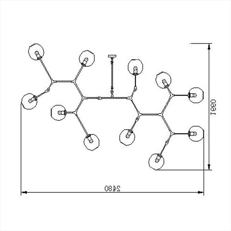 Люстра Branching Bubbles 11 Black в стиле Lindsey Adelman