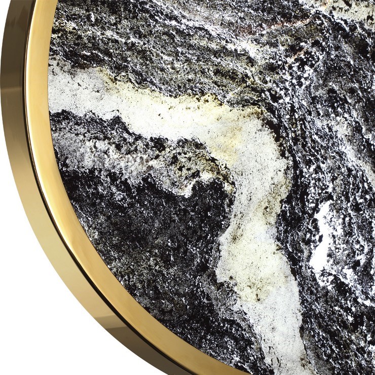 Настенно-потолочный светильник Stone Flake D40 каменный шпон золото